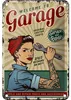 Blechschild Retro 12x18cm Pinup welcome Garage service 24/7 Produktbild-Vorschau 1
