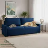 Sofa - 214x76x88 cm B/H/T - Dunkelblau - Mit Schlaffunktion Produktbild-Vorschau 3