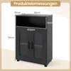 A diagram showing the dimensions of a black cabinet. Anteprima dell’immagine prodotto