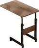 A brown and black adjustable height laptop table with wheels on a white background. Produktbild-Vorschau