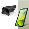 A collage showing a black phone case with a kickstand from two different angles. Produktbild-Vorschau