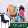 Stuhlhusse Stretch Dunkelblau - Samt - 4 Stück - Universal Produktbild-Vorschau 2