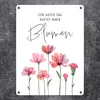 Aquarell Blumen Metallschild in 15x20 cm mit Spruch Ein Produktbild-Vorschau 2