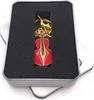Onwomania Bass Musik Instrument Kontrabass gold rot USB Produktbild-Vorschau 1