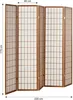 Homestyle4u Paravent Raumteiler 5 teilig Holz Braun Tabak Produktbild-Vorschau 3