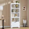 Bücherregal 5 Ebenen - Landhaus Bücherregal mit Schrank - 2 Produktbild-Vorschau 2
