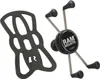 A black rubber phone holder and a silver and black phone mount are shown against a white background. Anteprima dell’immagine prodotto