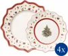 Two Christmas-themed plates are shown, one larger and one smaller, with a festive design. Náhled obrázku produktu