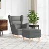 vidaXL Sessel mit Fußhocker Dunkelgrau Stoff Produktbild-Vorschau 3