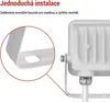 LED reflektor GLARO 10W, bílý, IP65, 1000 lm, neutrální bílá Náhled obrázku produktu