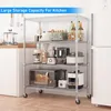 Étagère à quatre niveaux avec roulettes, réglable en Voir les images du produit 11
