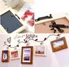 A collage of images showing picture frame hanging hardware and decorated picture frames on a wall. Produktbild-Vorschau