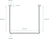 A diagram showing the dimensions of a U-shaped shower curtain rod. Produktbild-Vorschau