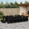 17-tlg. Garten-Essgruppe mit Kissen Schwarz Poly Rattan Produktbild-Vorschau 2