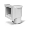 A white plastic pool skimmer with a square opening and a circular lid. Produktbild-Vorschau