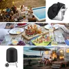 Collage of images showing people enjoying outdoor activities with grills and a travel trailer, and product shots of grill covers. Náhľad obrázku produktu