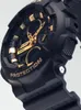 Close-up of a black and gold Casio G-Shock watch. Voir les images du produit