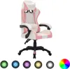 Gaming-Stuhl mit RGB LED-Leuchten Rosa und Schwarz Produktbild-Vorschau 1
