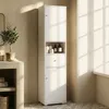 HOKEEPER Badezimmerschrank Weiß Schmal – Beistellschrank Produktbild-Vorschau 2