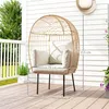 Outsunny Fauteuil en rotin en forme d'oeuf avec coussin Voir les images du produit 3