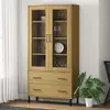 vidaXL Libreria OSLO con gambe in metallo, marrone, Anteprima dell’immagine prodotto 1