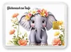 Grußkarte Taufe Elefant Glückwünsche Goldbarren 1g 1 Gramm Produktbild-Vorschau 1