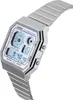 A silver Casio watch with a digital display and analog sub-dial, shown against a white background. Produktbild-Vorschau