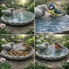2er Set Vogeltränke „Muschel“ aus Zement – Vogelbad & Produktbild-Vorschau 6