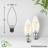 Briloner Lot de 2 ampoules LED filament E14, 2,5W, 525lm, Voir les images du produit 5