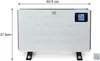 A white electric heater with a digital display and legs, shown from the front. Anteprima dell’immagine prodotto