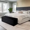 MG Design čalúnená taburetka, čierna, 45x120 cm - s úložným Náhľad obrázku produktu 2