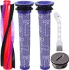 A set of vacuum cleaner replacement parts, including a brush roll, two filters, a cleaning brush, and a cap. Produktbild-Vorschau