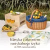 Creative Home Duży Kosz Wiklinowy Piknikowy z Granatowym Podgląd zdjęcia produktu 4