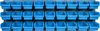 A wall-mounted storage system with multiple blue bins. Produktbild-Vorschau