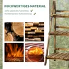 A collage of images showing wood textures, fire, and a wooden plant stand. Produktbild-Vorschau