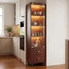 Vitrinen Hochschrank mit LED Beleuchtung Glastür und 2 Produktbild-Vorschau 7