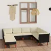 8-tlg. Garten-Lounge-Set mit Kissen Poly Rattan Schwarz , Produktbild-Vorschau 1