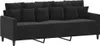 3-Sitzer-Sofa mit Hocker Schwarz 180 cm Samt Produktbild-Vorschau 3