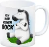 Kaffeebecher mit weißes Pferd Motiv und Spruch: Ich hab Produktbild-Vorschau 1