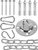 A collection of hardware components for mounting a hammock chair. Produktbild-Vorschau