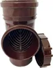A brown drain cleaner with a sieve and a removable lid, isolated on a white background. Náhľad obrázku produktu