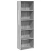 A tall, narrow, five-shelf bookshelf with a wood-grain texture. Voir les images du produit