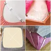 A collage showing how to use bed sheet fasteners. The top left image shows a fastener attached to a sheet corner. The top right shows fasteners securing a sheet to a mattress. The bottom left shows a top-down view of a mattress with fasteners. The bottom r Produktbild-Vorschau