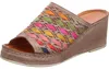 Gemini Damen Pantolette Leder Flechtoptik bunt Keilabsatz Produktbild-Vorschau 6
