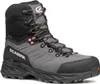 Winterschuh "Rush Polar GTX Wmn" von Scarpa in Grau mit schwarzem Obermaterial und roten Schnürsenkeln. Voir les images du produit
