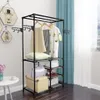 vidaXL Vešiak na kabáty z ocele a vlny 87x44x158 cm čierny Náhľad obrázku produktu 4