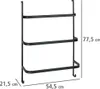 A black metal towel rack with three bars, shown against a white background with dimensions indicated. Náhled obrázku produktu