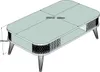 A 3D rendering of a coffee table with dimensions indicated. Anteprima dell’immagine prodotto