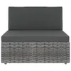vidaXL 6-tlg. Garten-Lounge-Set mit Kissen Grau Poly Rattan Produktbild-Vorschau 4