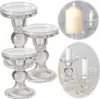 LS-LebenStil 3´er Set Glas Kerzenständer Klar 28cm Produktbild-Vorschau 1